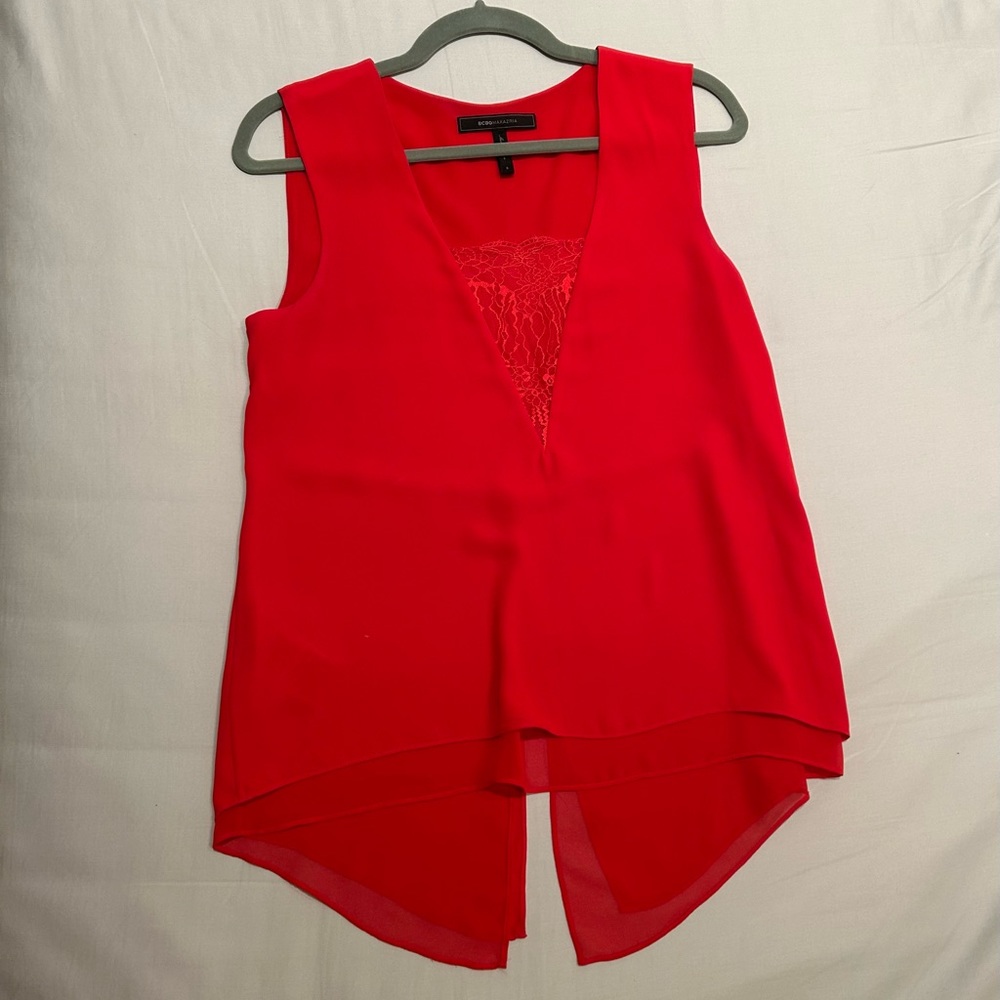 BCBG blouse, Red, Small